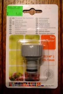 Adapter hubicová spojka - samec 3/4"  Aifa plastová typ 3041 doprodej
