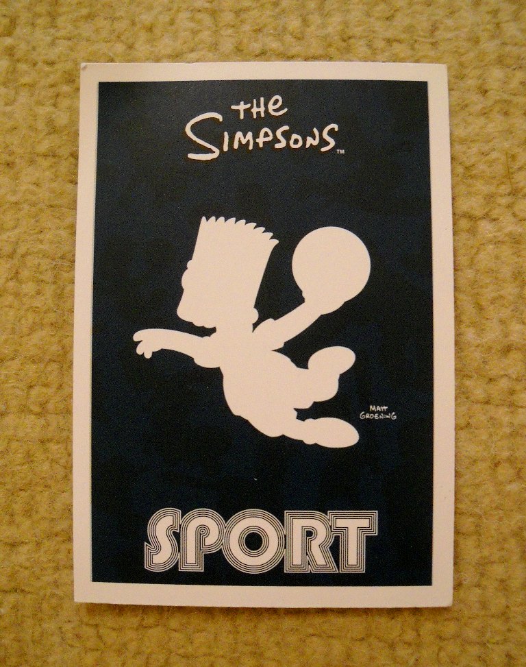 Sběratelská kartička The Simpsons ze série Sport číslo 140/144