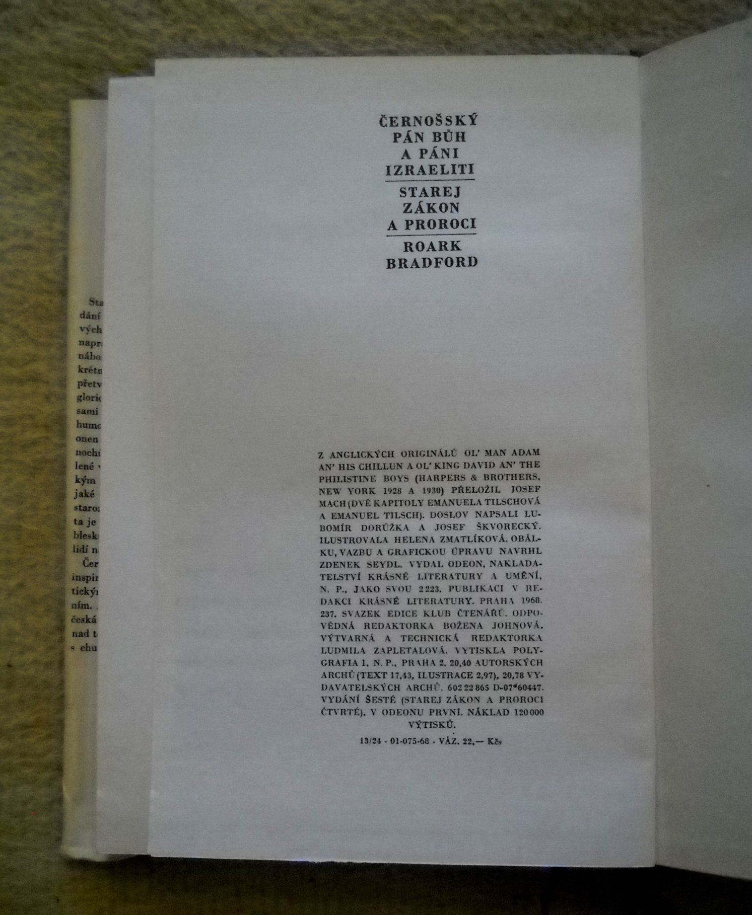 R. Bradford - Černošský Pán Bůh a Páni Izraeliti, Starej zákon a proroci - 1968