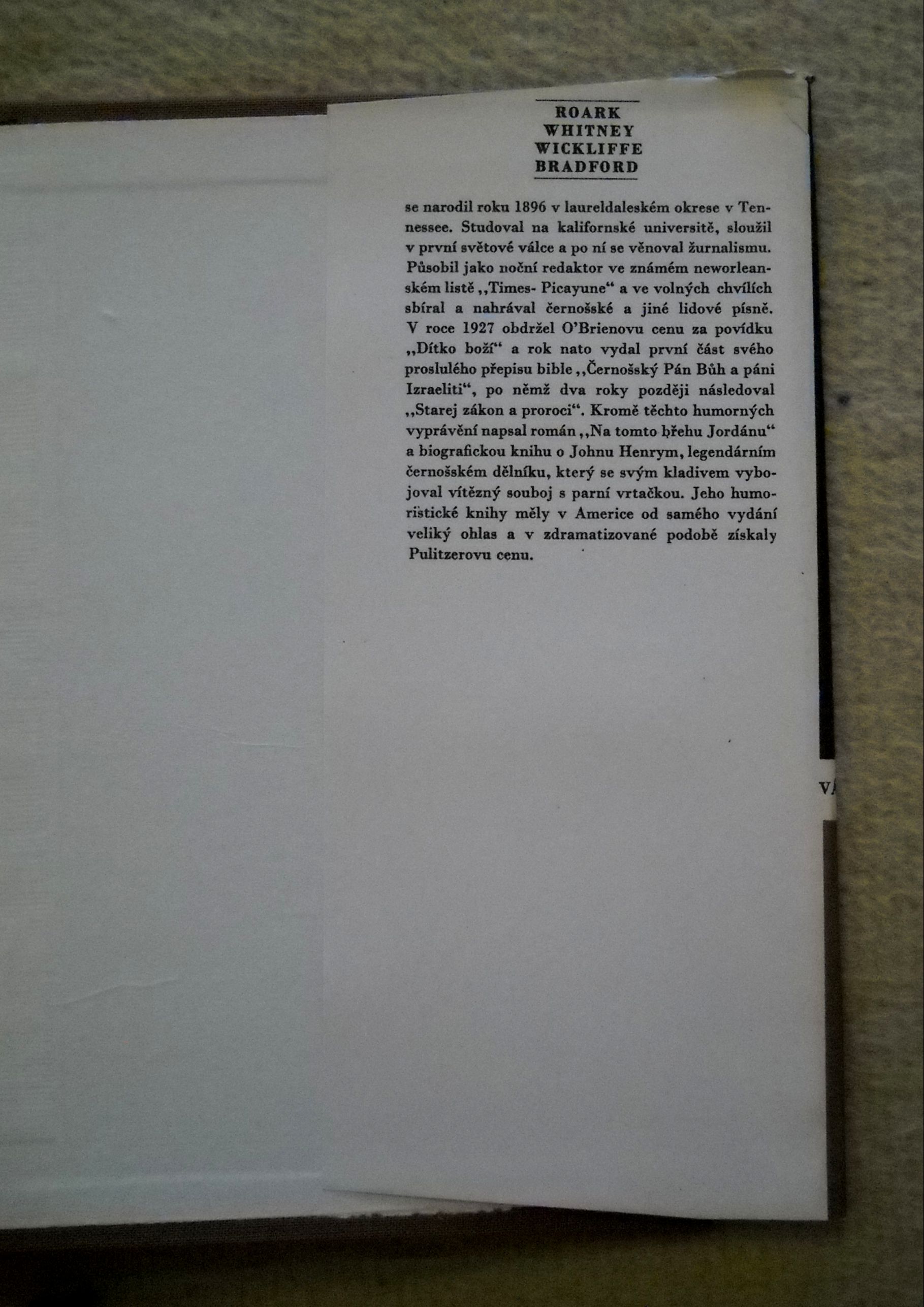 R. Bradford - Černošský Pán Bůh a Páni Izraeliti, Starej zákon a proroci - 1968