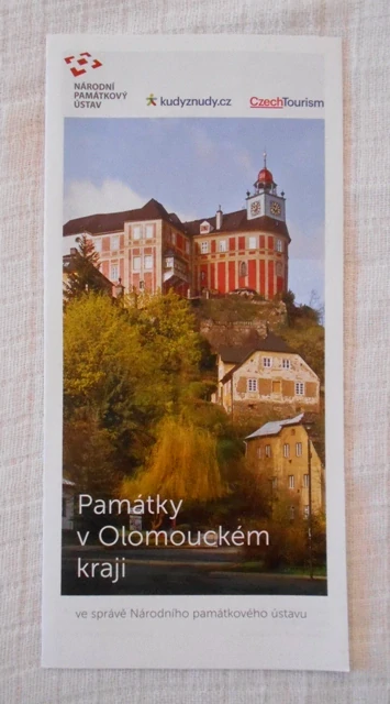 Regionální propagační leták Památky v Olomouckém kraji s turistickým razítkem