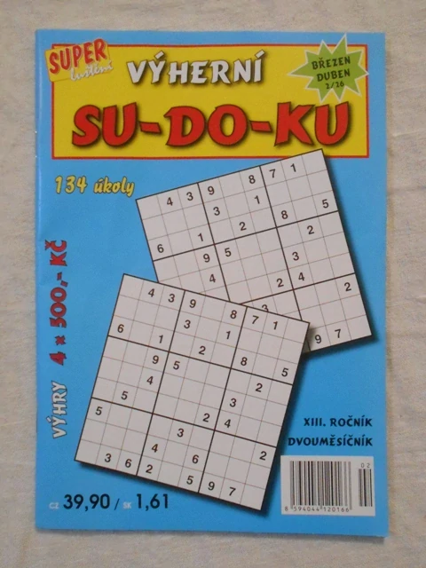 Super luštění Výherní Su-Do-Ku rok 2026 číslo 2