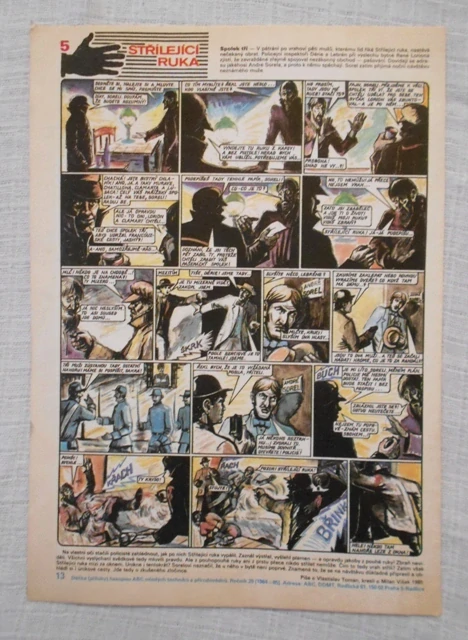 Abc komiks Střílející ruka 5 - 1 vystřižený list - 1985