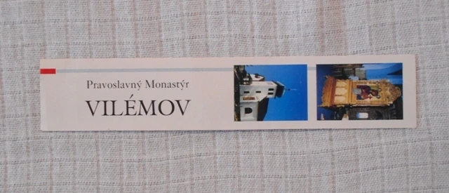 Propagační papírová záložka Pravoslavný Monastýr Vilémov