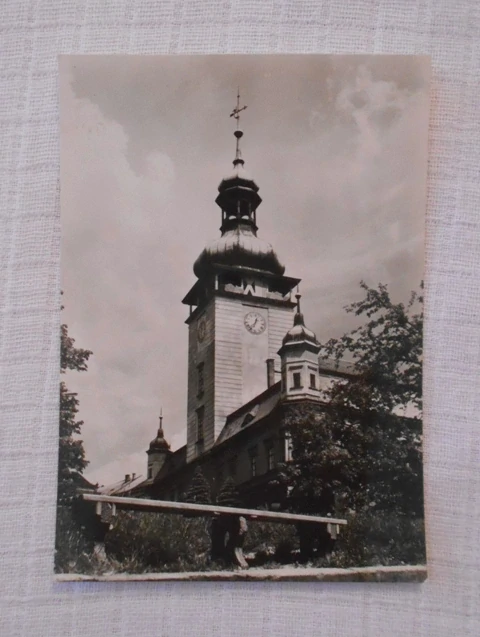 Pohlednice Vsetín zámek - černobílá nepoužitá