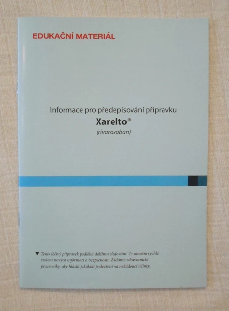 Zdravotnická brožura Informace pro předepisování přípravku Xarelto (rivaroxaban) verze 5 - 2022