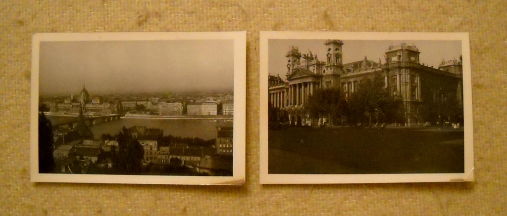 Dobová místopisná fotografie Budapešť - září 1956 2 kusy