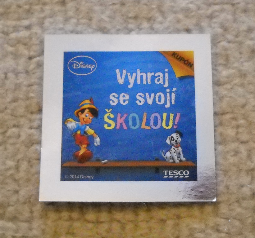Sběratelská kartička Tesco Disney pohádky - kupon s kódem