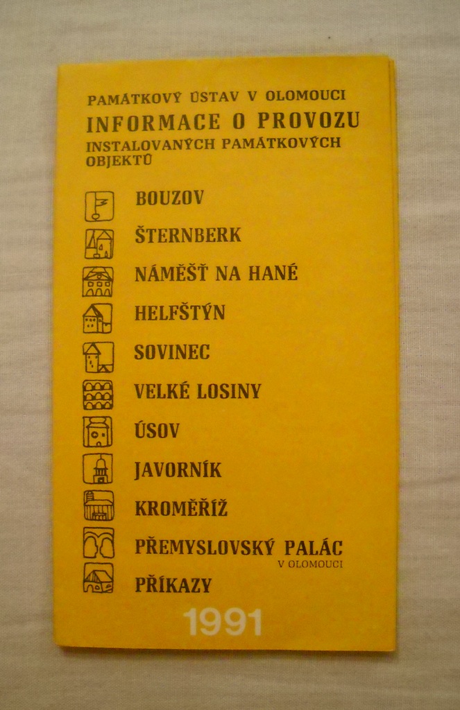 Informace o provozu památkových objektů - Památkový ústav v Olomouci 1991