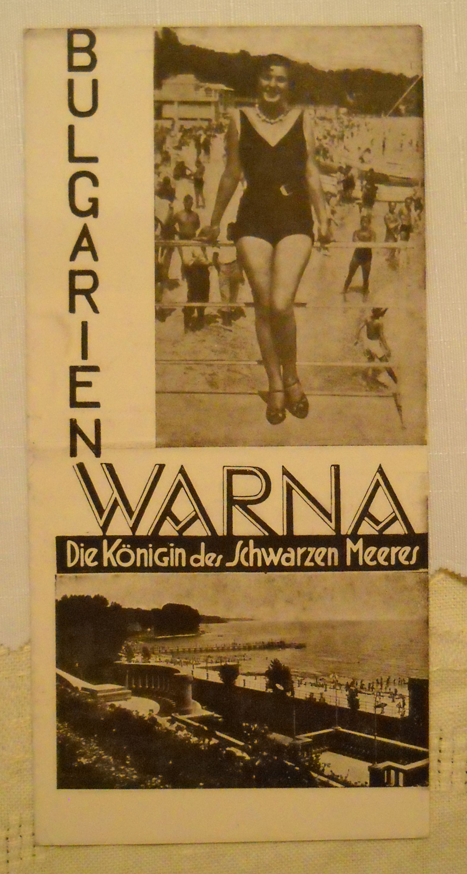 Reklamní turistický leták Varna Bulharsko - třicátá léta