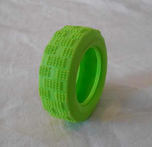 Dětské autíčko - náhradní plastová pneu zelená - 7 cm