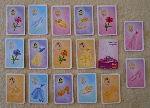Princezny - pomocné hrací karty 17 kusů ke hře Princezny na plese - Disney