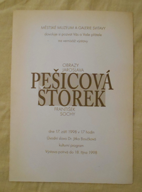 Jaroslava Pešicová František Štorek - leták Svitavy 1998