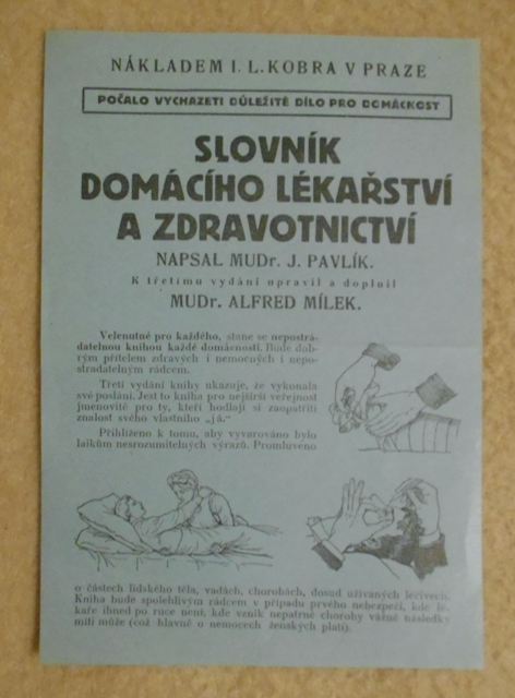 Reklamní leták Slovník domácího lékařství a zdravotnictví - 30. léta