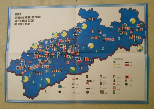 Mapa dynamického rozvoje Severních Čech od roku 1945 - příloha k: Severní Čechy
