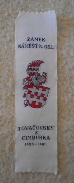 Textilní knižní záložka - Tovačovský z Cimburka - Náměšť nad Oslavou