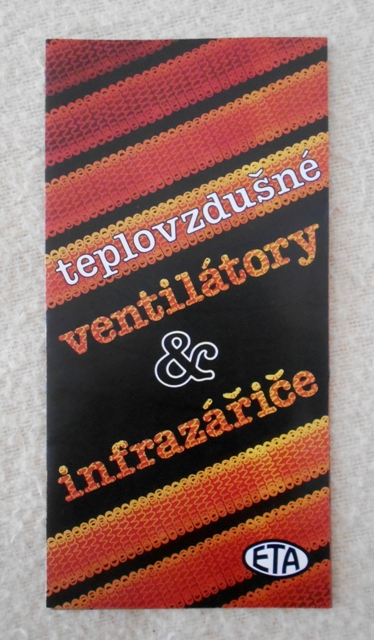 Katalogový leták Teplovzdušné ventilátory & infrazářiče ETA - 1989