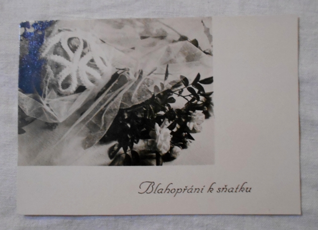 Blahopřání k sňatku Kytice růží - 1956
