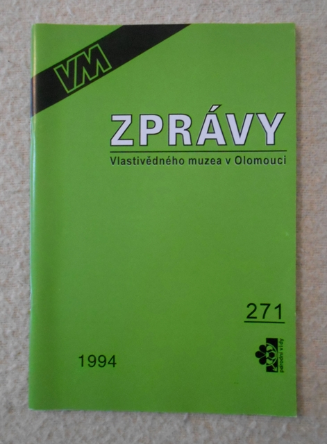 Časopis Zprávy Vlastivědného muzea v Olomouci 271 - 1994