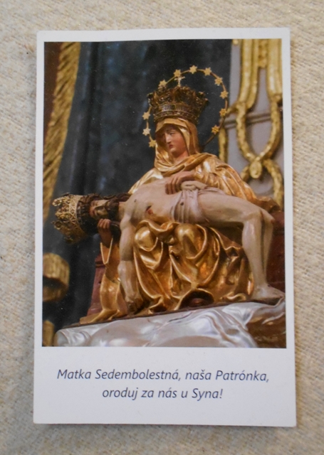 Svatý obrázek Matka Sedembolestná, naša Patrónka, oroduj za nás u syna! - slovensky