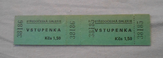 Vstupenka Středočeská galerie - 1,50 Kčs - 2 ks