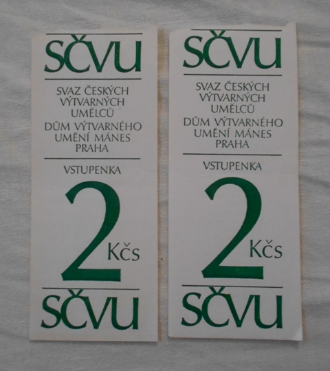 Vstupenka SČVU Mánes Praha - 2 Kčs - 2 ks