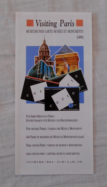 Orientační leták Visiting Paris - 1991