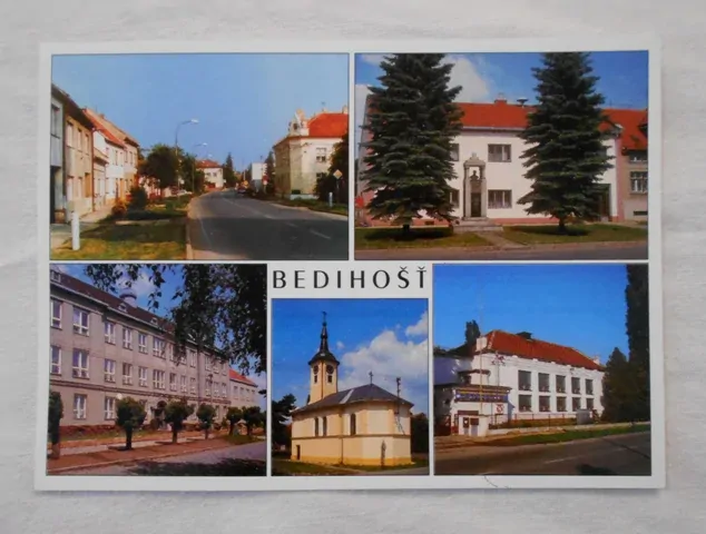 Pohlednice Bedihošť - obec - barevná nepoužitá