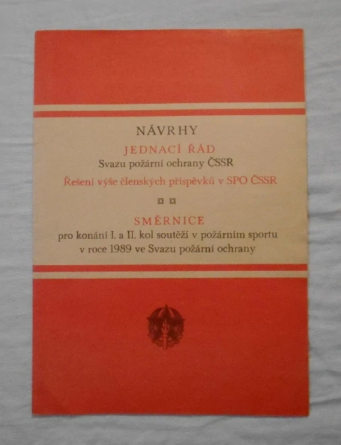 Návrhy: Jednací řád SPO ČSSR • Směrnice pro konání soutěží v požárním sportu - 1988