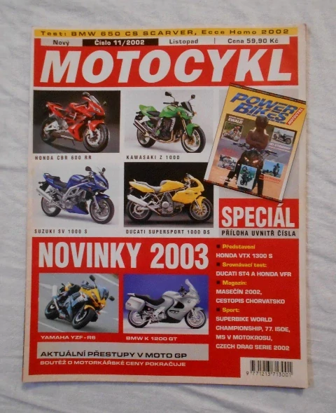 Časopis Motocykl rok 2002 číslo 11 Listopad