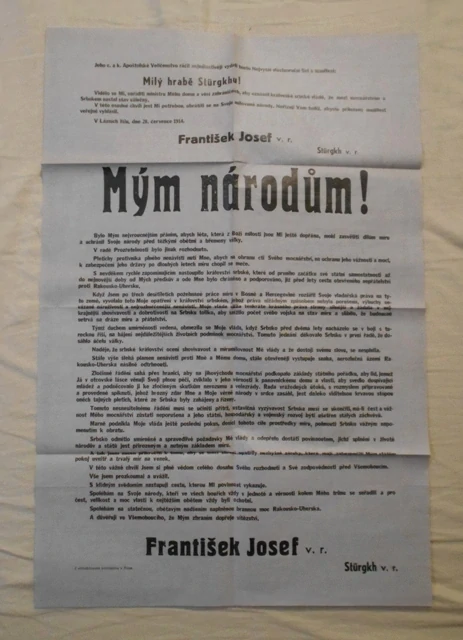 Replika Císařský manifest Mým národům 1914 - SOUČASNÁ REPLIKA