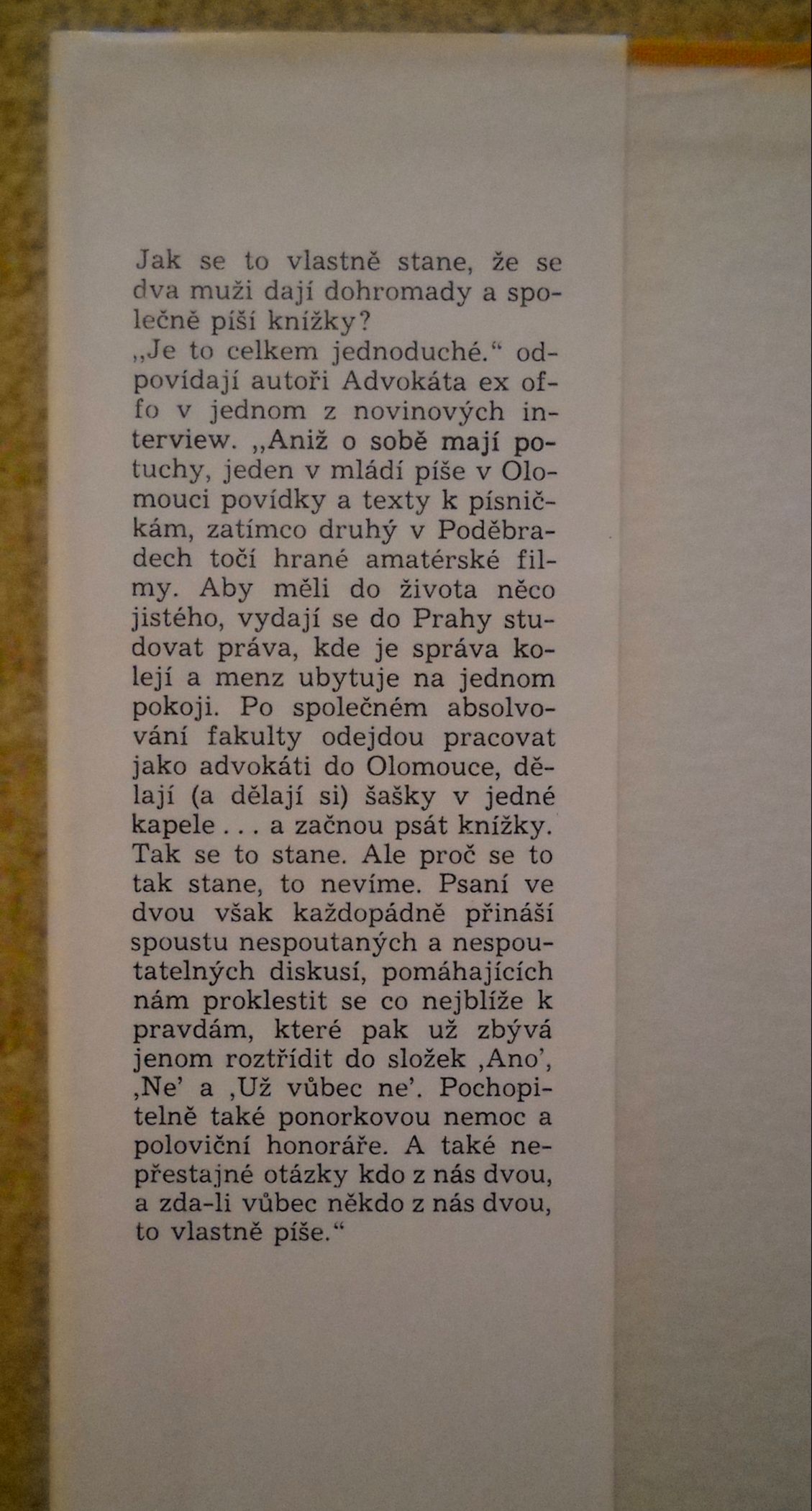 Petr Ritter, Zdeněk Šťastný - Advokát Ex Offo - Profil 1989