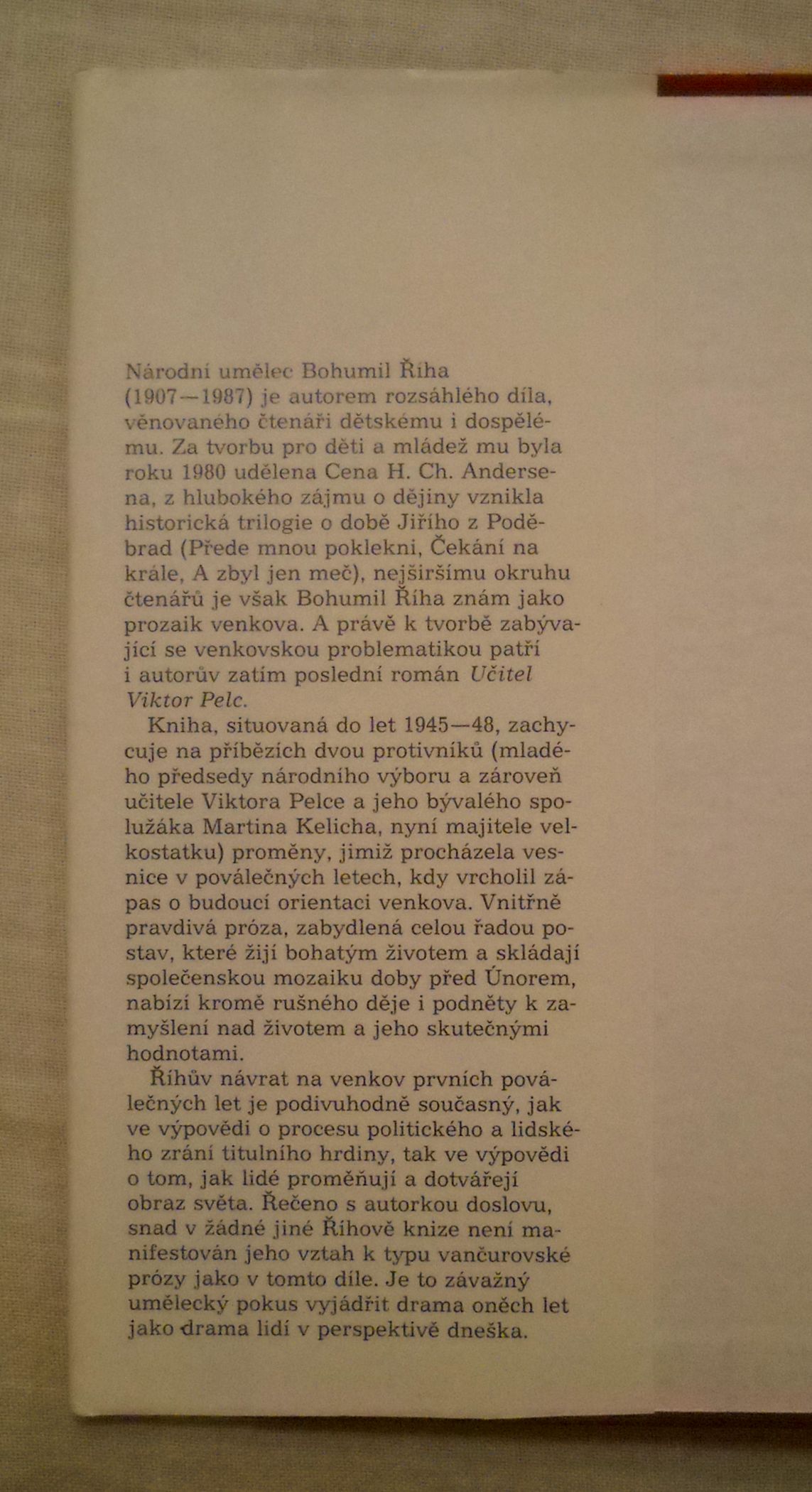 Bohumil Říha - Učitel Viktor Pelc - Praha 1988
