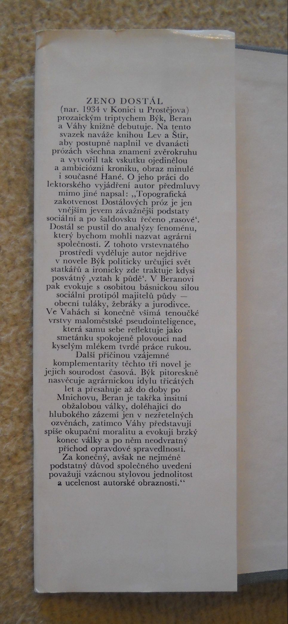 Zeno Dostál - Býk, Beran a Váhy - Mf 1981