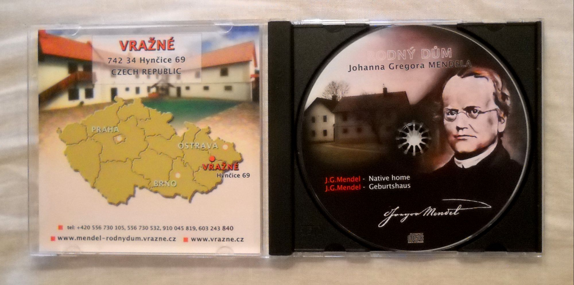 CD J.G. Mendel - rodný dům Vrážné Hynčice