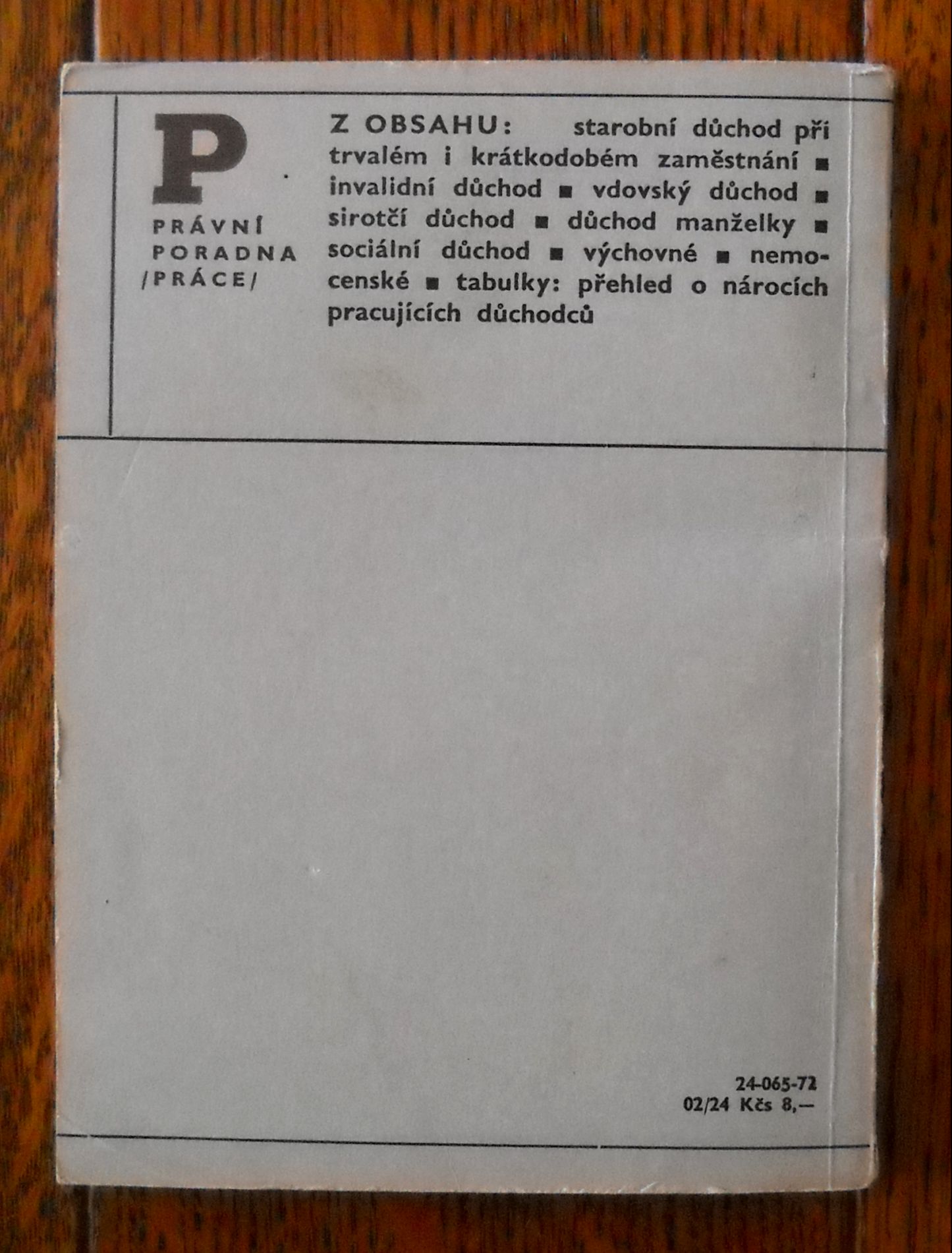 Dr. Jaroslav Mařík, Jaroslav Soukup - Rádce pracujícího důchodce - Práce 1972