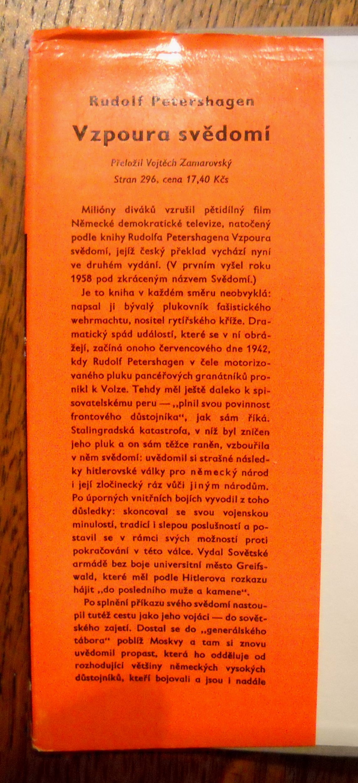 Rudolf Petershagen - Vzpoura svědomí - NPL - 1962