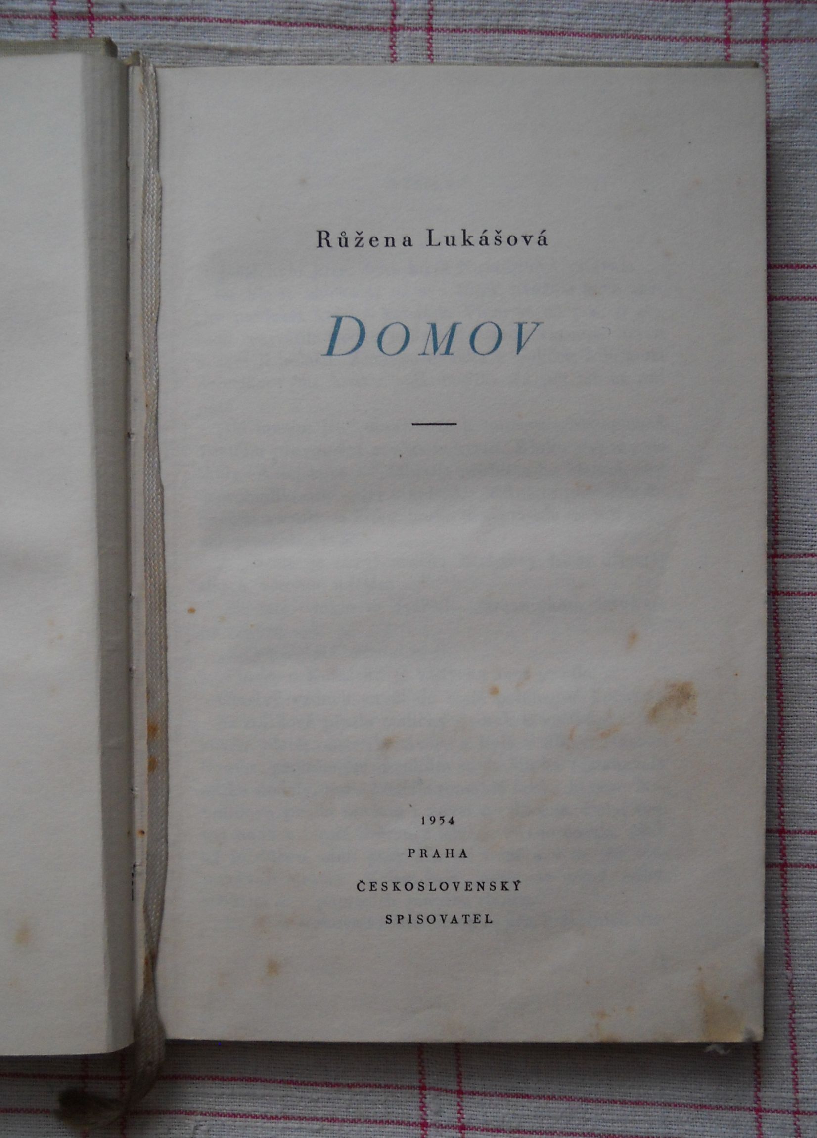 Růžena Lukášová - Domov - Praha 1954