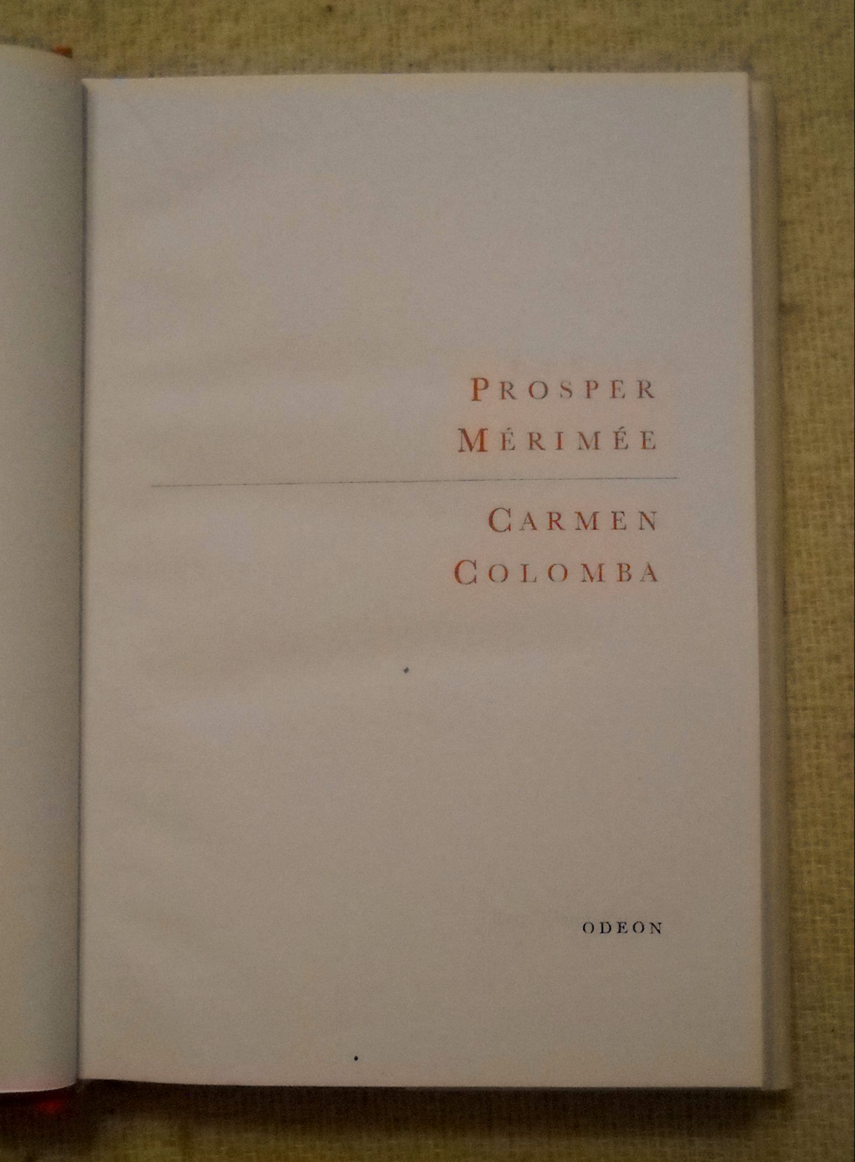 Prosper Merimée - Carmen, Colomba - Odeon 1975