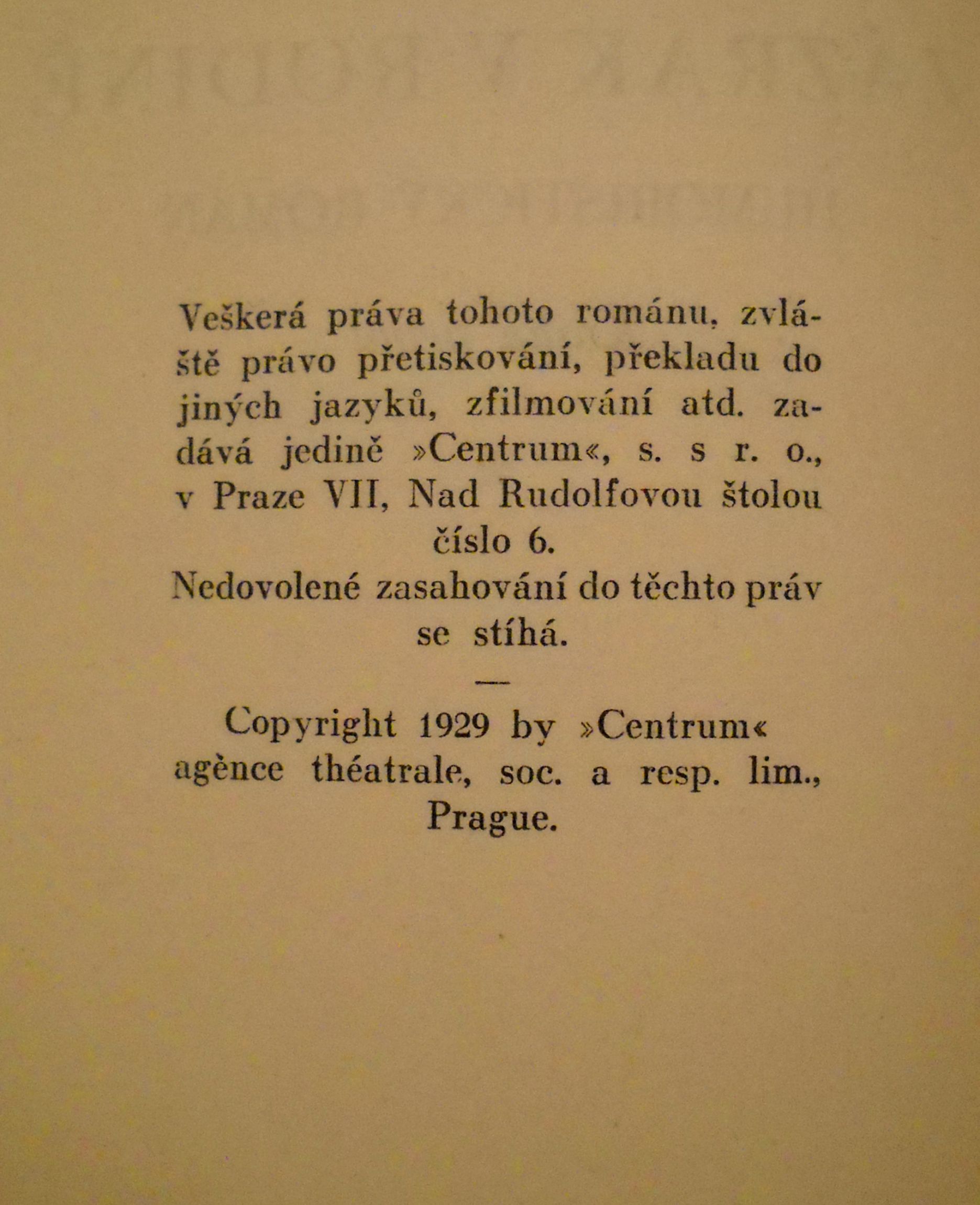 František Langer - Zázrak v rodině 1 - 1929