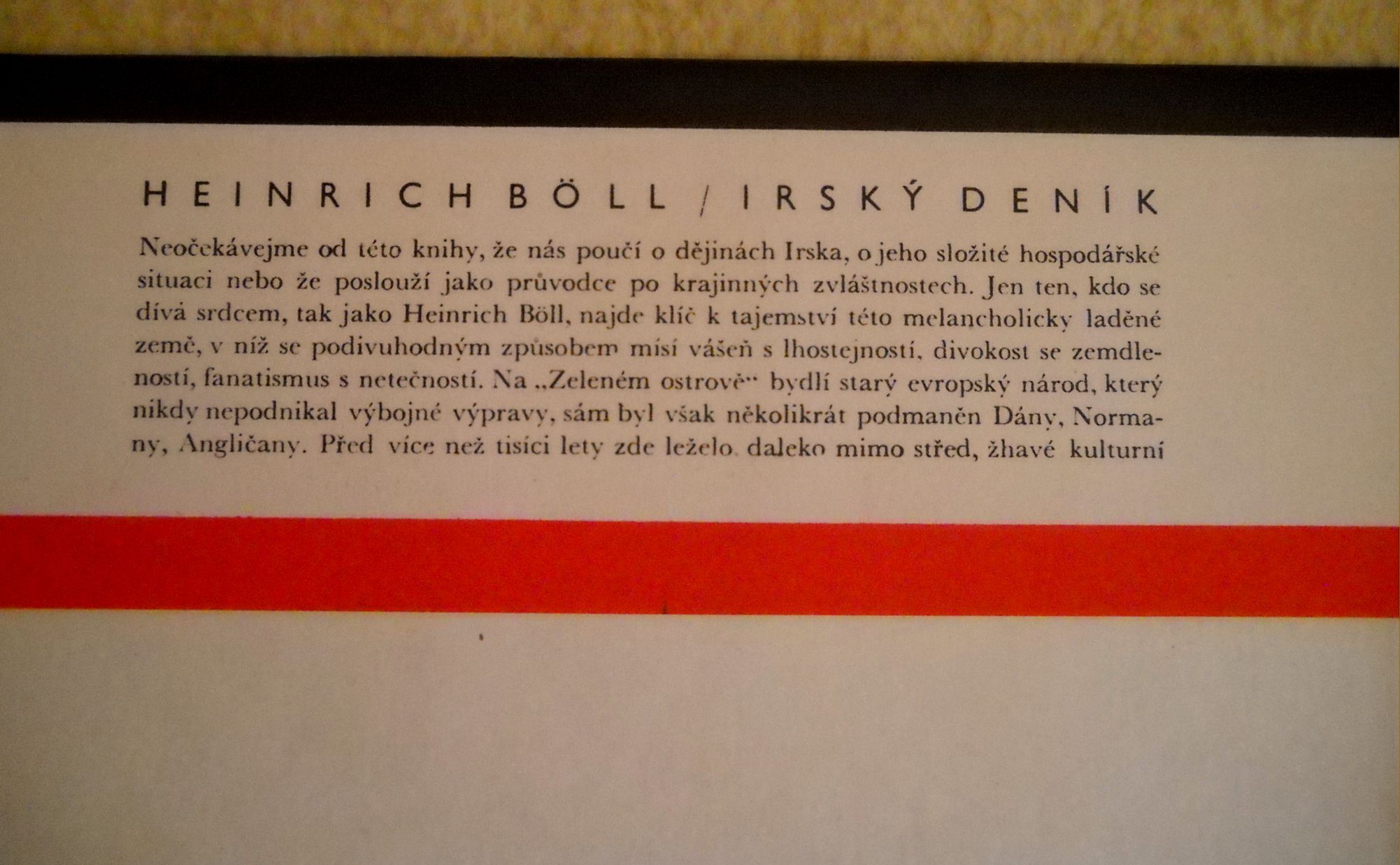 Heinrich Bőll - Irský deník - 1965 obálka Fuka