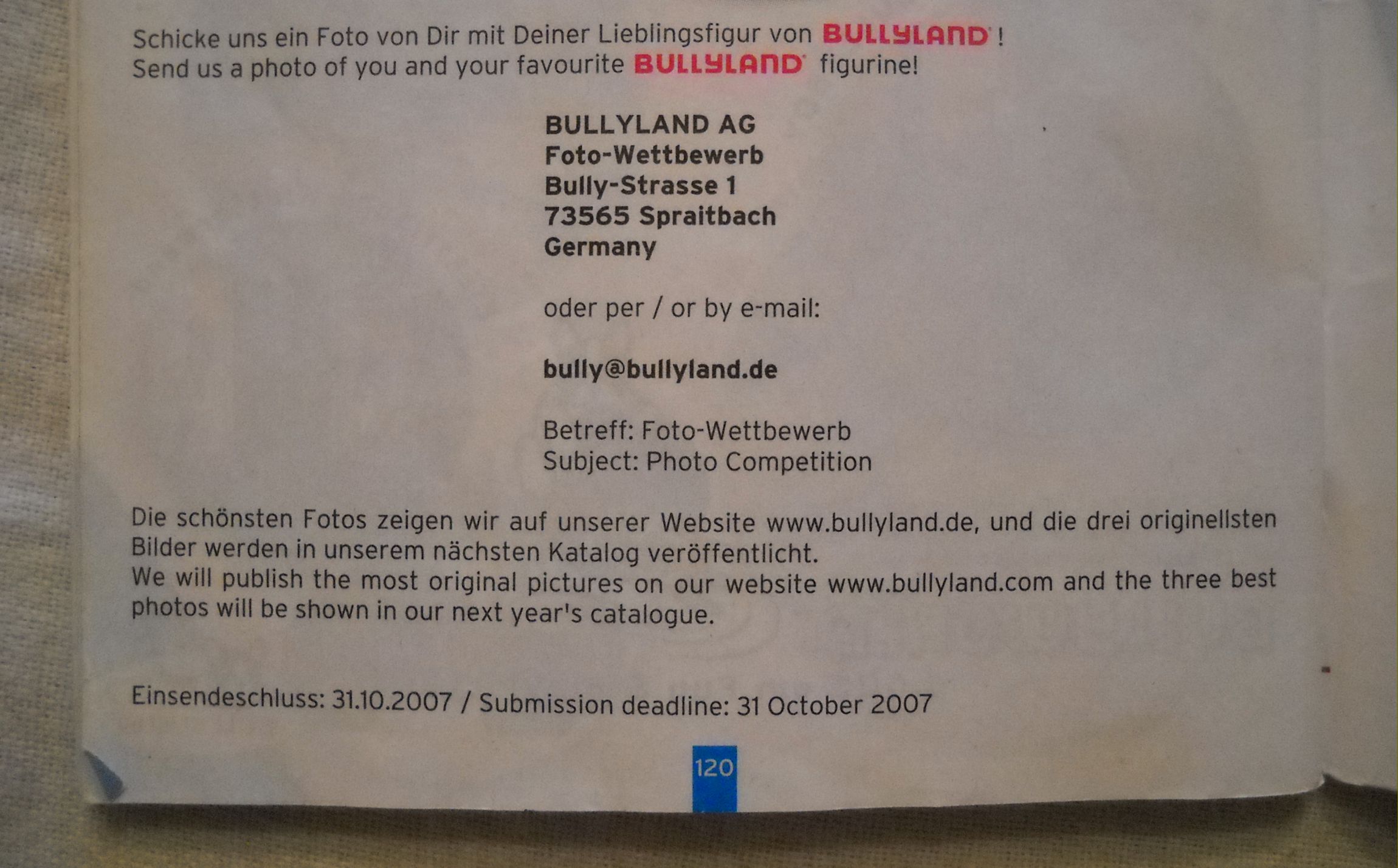 Bullyland katalog hraček pro rok 2007