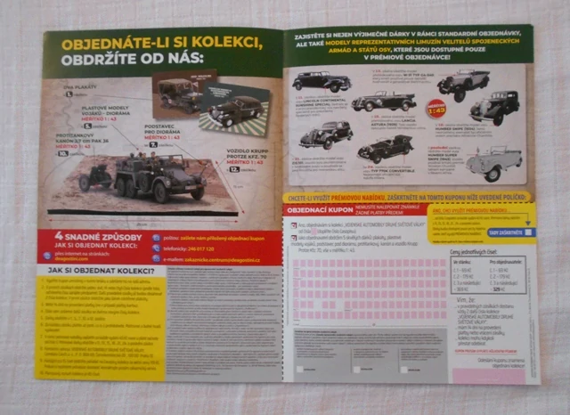 Reklamní nabídkový leták Vojenské automobily Druhé světové války - DeAgostini Collectibles