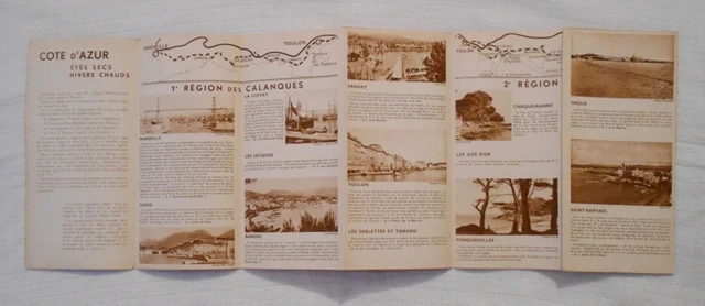Reklamní turistický leták Côte d’Azur - Étés Secs Hivers Chauds - francouzsky