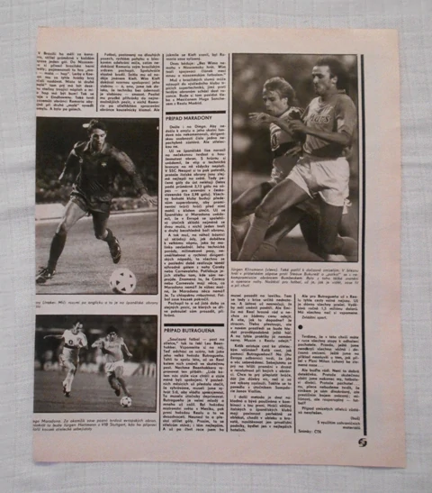 Časopis Stadion 1989 - poslední list s rubrikou 5 + 1 otázka Jiří Daler