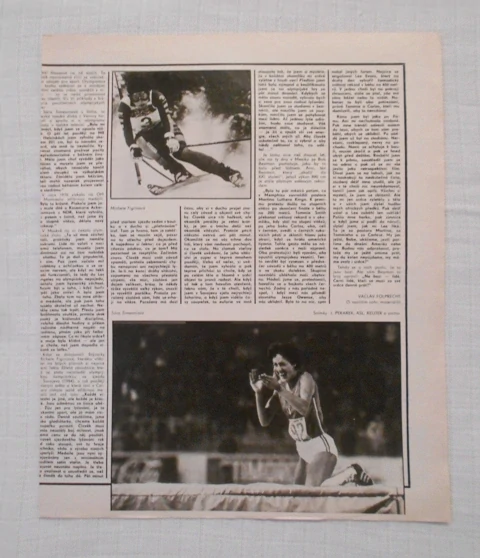 Časopis Stadion 1989 - poslední list s rubrikou 5 + 1 otázka Hana Jelínková