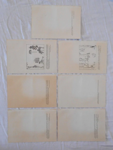 Ilustrace Zdeněk Burian z knihy J. Augusta Ztracený svět - 7 listů - 1968