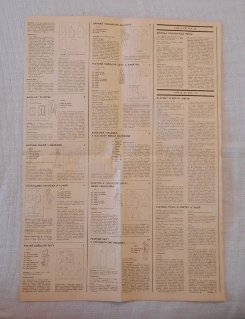 Střihová příloha časopisu Praktická žena 7/1974