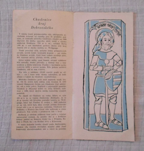 Regionální propagační brožura Chudenice kraj Dobrovského - 1954