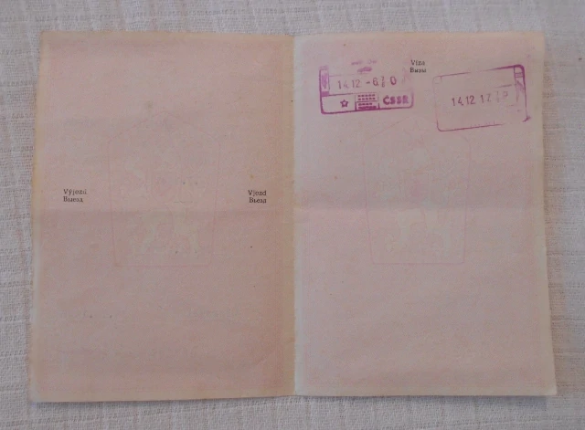 Cestovní příloha k Občanskému průkazu - ČSSR 1976